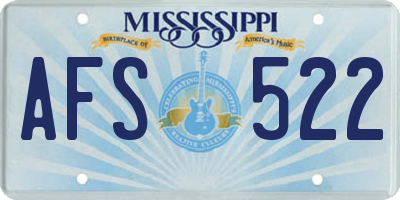 MS license plate AFS522