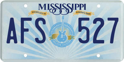 MS license plate AFS527
