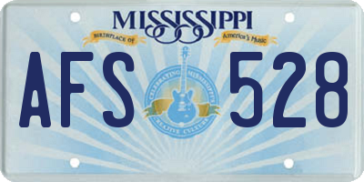 MS license plate AFS528