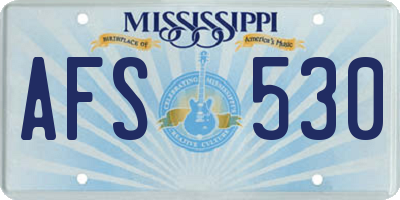MS license plate AFS530
