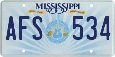 MS license plate AFS534