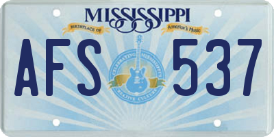 MS license plate AFS537