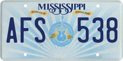 MS license plate AFS538