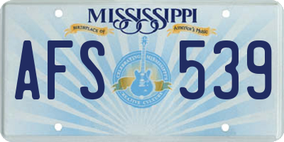 MS license plate AFS539