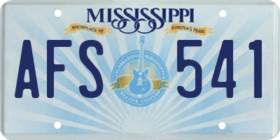 MS license plate AFS541