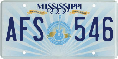 MS license plate AFS546