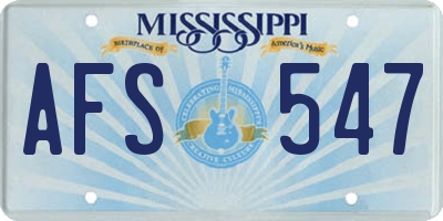 MS license plate AFS547