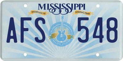 MS license plate AFS548