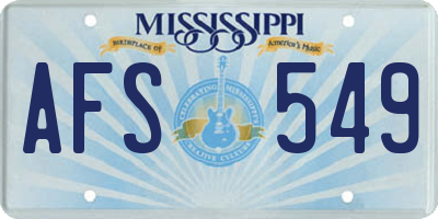 MS license plate AFS549