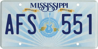 MS license plate AFS551