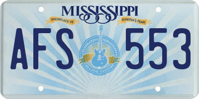 MS license plate AFS553