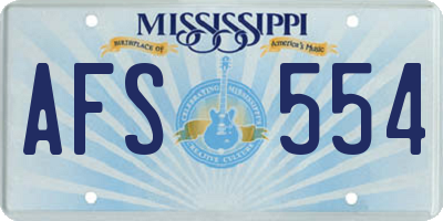 MS license plate AFS554