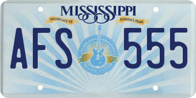 MS license plate AFS555