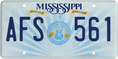 MS license plate AFS561