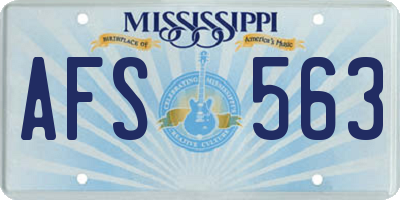 MS license plate AFS563