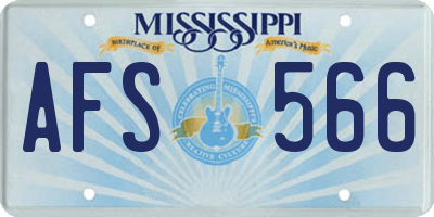 MS license plate AFS566