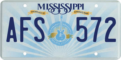 MS license plate AFS572