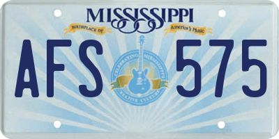 MS license plate AFS575