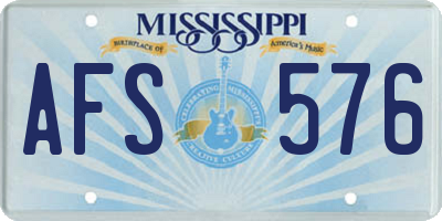 MS license plate AFS576
