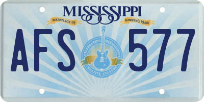 MS license plate AFS577