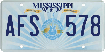 MS license plate AFS578
