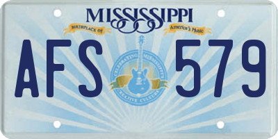 MS license plate AFS579