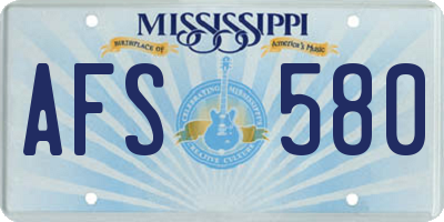 MS license plate AFS580