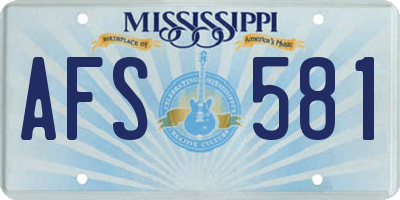 MS license plate AFS581