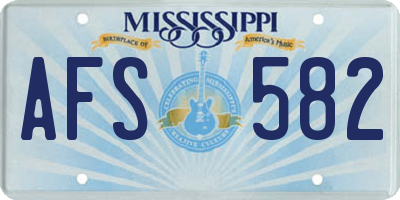 MS license plate AFS582