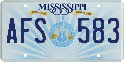 MS license plate AFS583