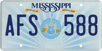 MS license plate AFS588