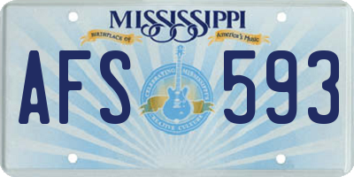 MS license plate AFS593