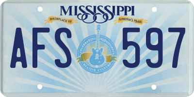 MS license plate AFS597