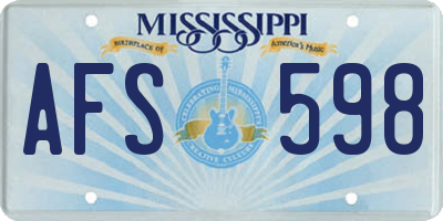 MS license plate AFS598