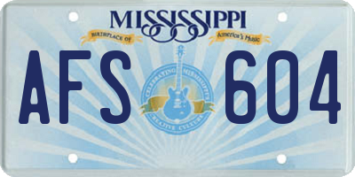 MS license plate AFS604