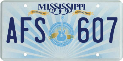 MS license plate AFS607