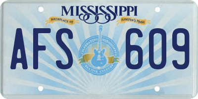MS license plate AFS609
