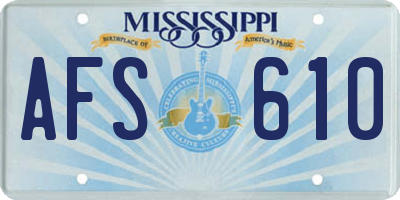 MS license plate AFS610