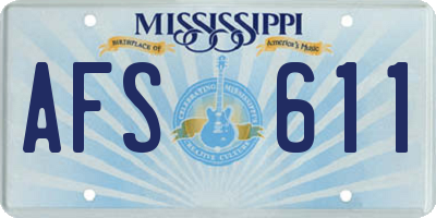 MS license plate AFS611