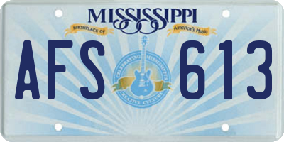 MS license plate AFS613