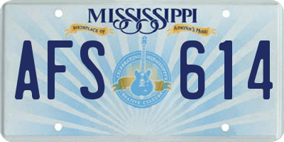 MS license plate AFS614