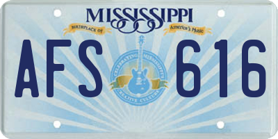 MS license plate AFS616