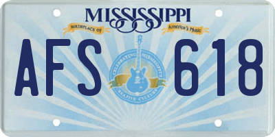 MS license plate AFS618