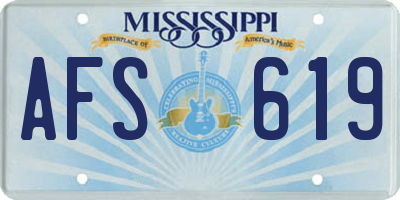 MS license plate AFS619
