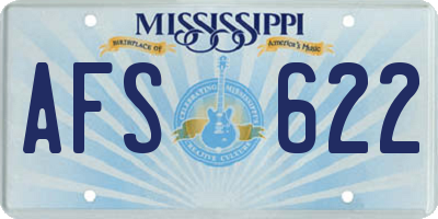 MS license plate AFS622