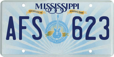 MS license plate AFS623