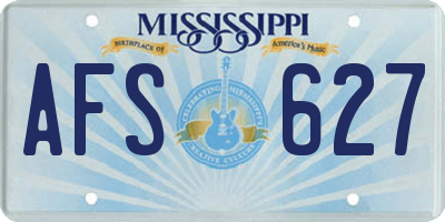 MS license plate AFS627