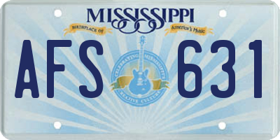 MS license plate AFS631