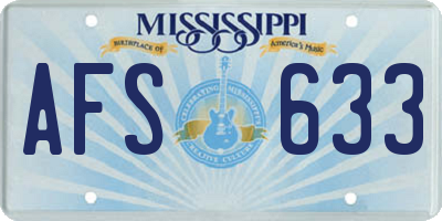 MS license plate AFS633