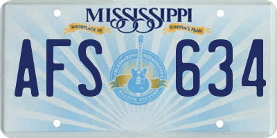 MS license plate AFS634